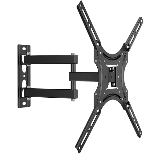 Wandhalterung Fernseher für 26-55 Zoll TV bis zu 40 kg - Universal TV Wandhalterung schwenkbar neigbar & ausziehbar max VESA 400x400 Wandhalterung Bildschirm/Schwenkarm TV Halter Schwarz STE344-B von ONKRON