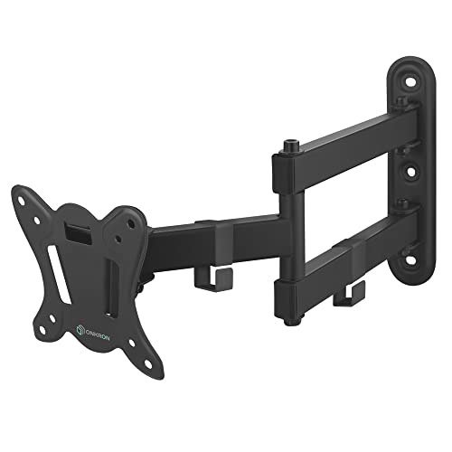 ONKRON TV Wandhalterung schwenkbar für 10-32 Zoll Bildschirm bis zu 25 kg, universal TV Wandhalterung ausziehbar, neigbar 75x75 / 100x100 VESA Schwenkarm Fernseher Halterung Wand Schwarz NP15-B von ONKRON