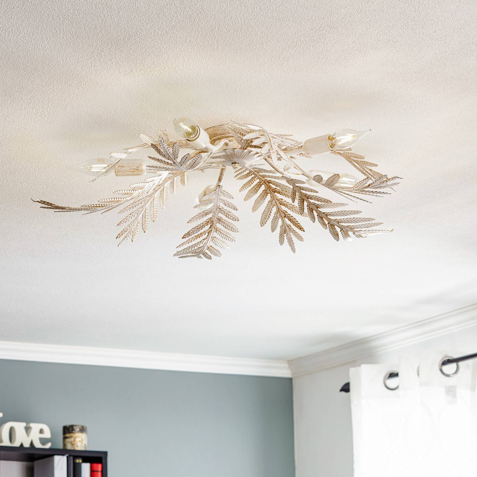 Deckenlampe Felce als Farn, Elfenbein, 70 x 70 cm Deckenlampe Felce als Farn, Elfenbein, 70 x 70 cm von ONLI