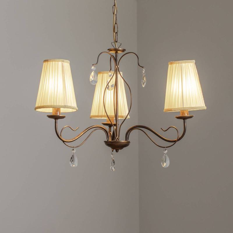 Kronleuchter Delia, bronzefarben, 3-flammig, Ø 60 cm von ONLI