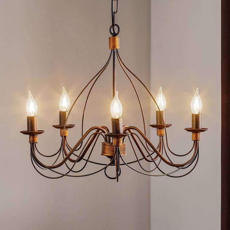 Kronleuchter Fiamma Marrone 5fl. ohne Schirme von ONLI