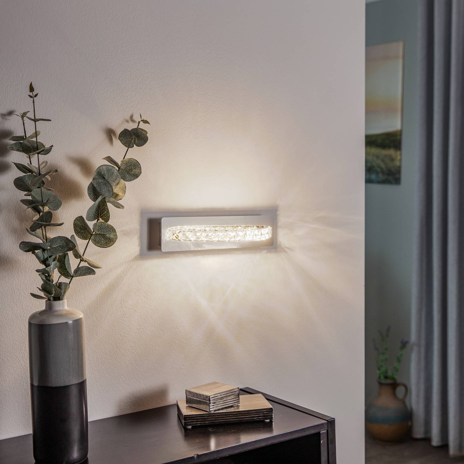 LED-Wandleuchte Saturno mit Kristallglas LED-Wandleuchte Saturno mit Kristallglas von ONLI