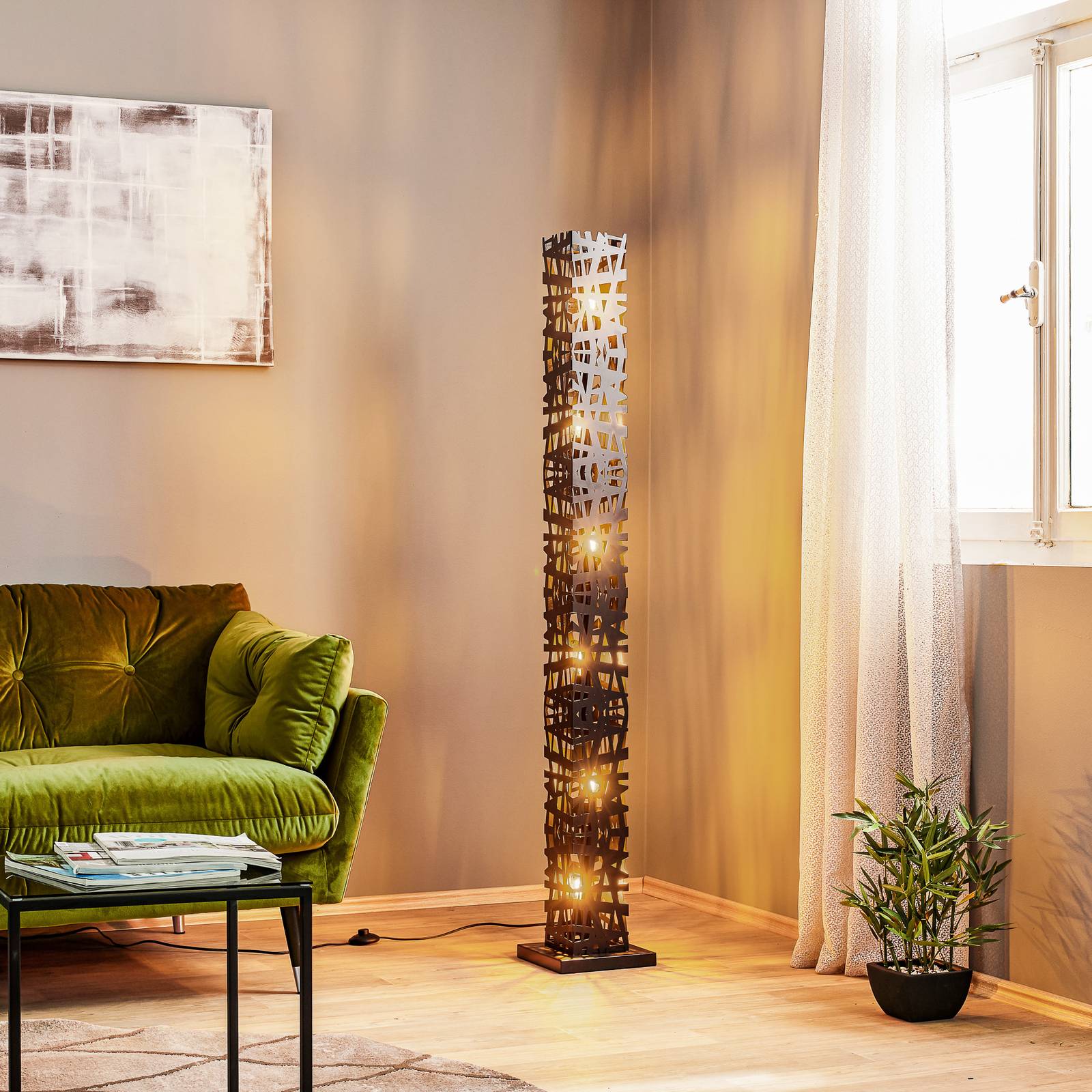 Stehlampe Foresta aus Metall, Höhe 153 cm von ONLI
