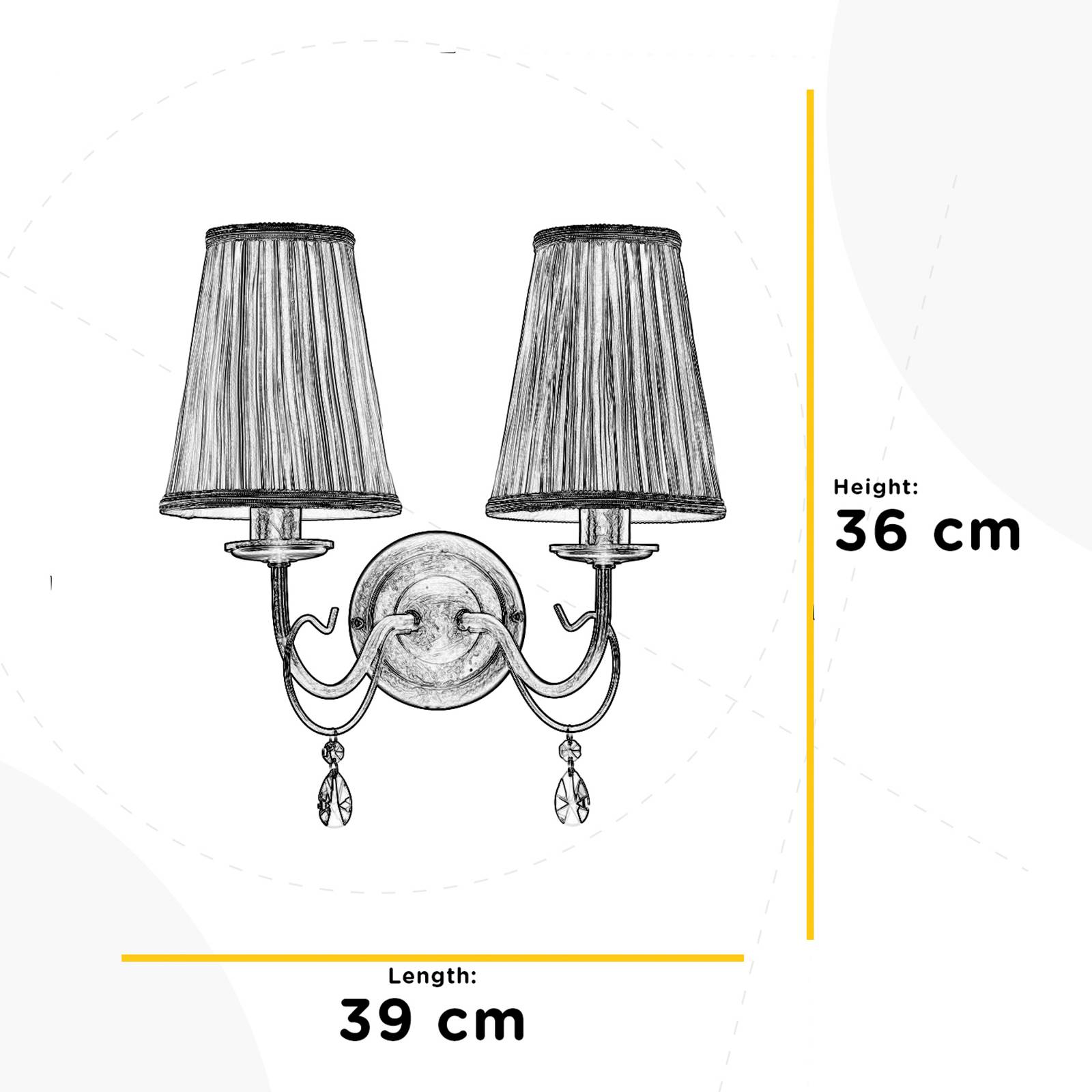 Wandleuchte Delia, bronzefarben, 2-flammig, Breite 25 cm von ONLI