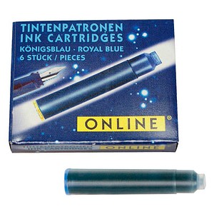 ONLINE® 17113/12 Tintenpatronen für Füller königsblau 6 St. von ONLINE®