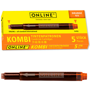 ONLINE® 17174/12 Tintenpatronen für Füller orange 5 St. von ONLINE®