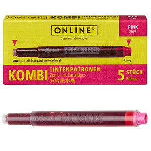 ONLINE® 17175/12 Tintenpatronen für Füller pink 5 St. von ONLINE®