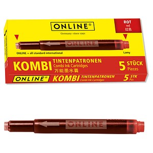ONLINE® 17307/12 Tintenpatronen für Füller rot 5 St. von ONLINE®