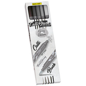 ONLINE® Calli.Brush Double Grey Brush-Pens farbsortiert, 5 St. von ONLINE®