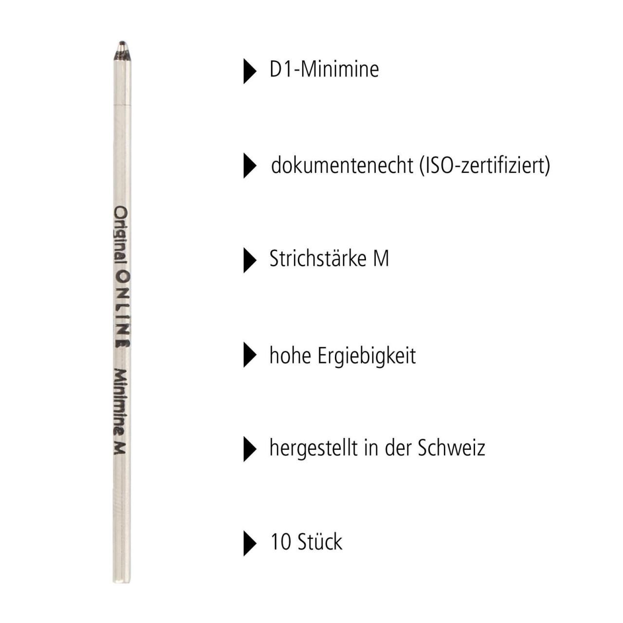 ONLINE® Kugelschreibermine Mini-Kullimine D1, M sz, 10er keine Herstelleranga... von ONLINE®