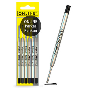ONLINE® Kugelschreiberminen M schwarz, 6 St. von ONLINE®