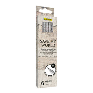 ONLINE® Save My World Bleistifte HB grau, 6 St. von ONLINE®