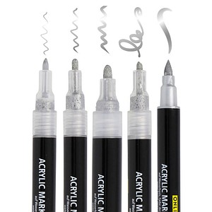 ONLINE® Silver Lettering Acrylstifte-Set silber 5 St. von ONLINE®