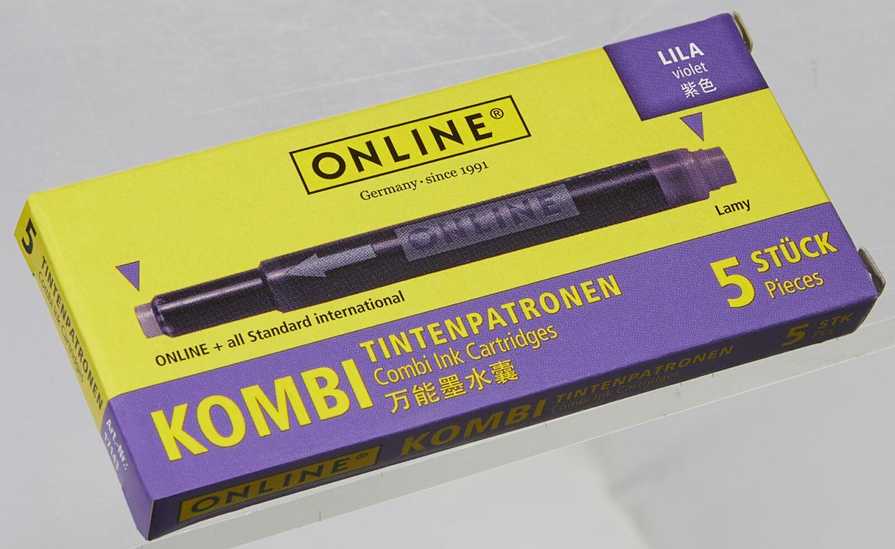 ONLINE® Tintenpatronen für Füller Kombi-Tintenpatr. lila, 5er lila von ONLINE®