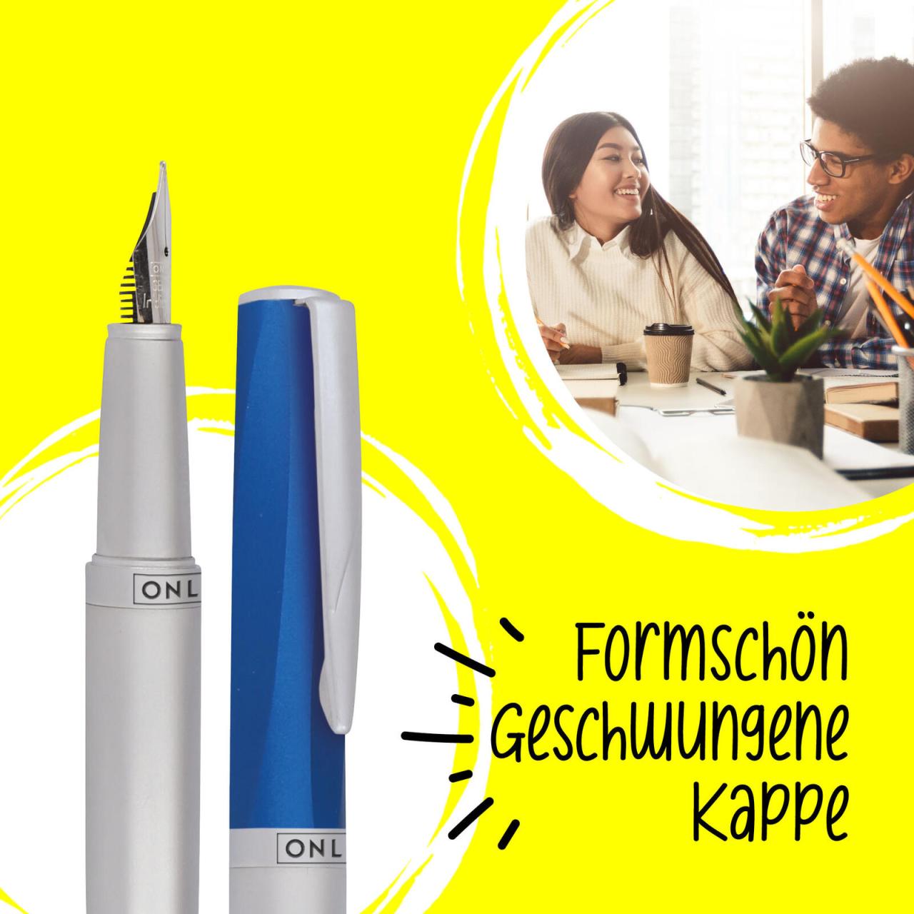 Online Füllhalter Squeeze bu M Patronenfüller blau von ONLINE®