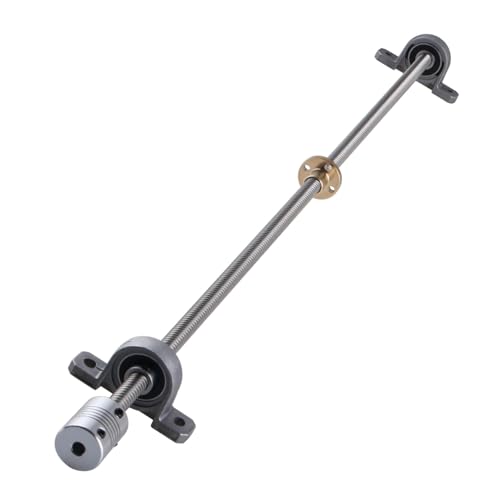 ONLISUM 1000 mm T8 Gewindestange Leitspindel,3D Drucker Gewindespindel Stange mit 2 x Gehäuselager KP08 + 1 x obere Drahtkupplung 5mm x 8mm（Gewindespindel Teilung：2mm） von ONLISUM