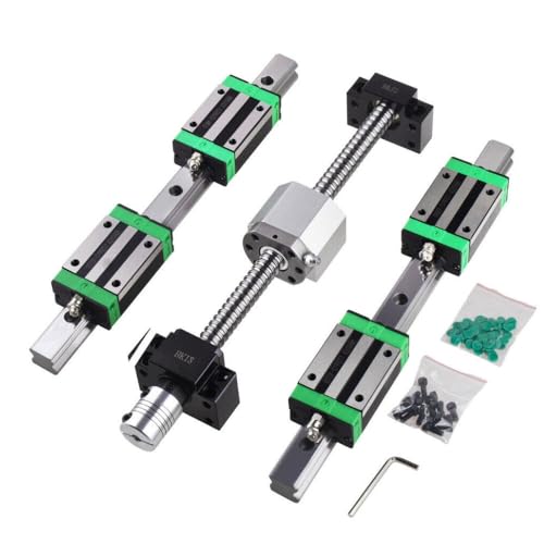 ONLISUM 2PCS HGR20-800mm Linearführung + 1PC SFU1605-800mm Kugelumlaufspindeln mit Kugelmuttern, BF12/BK12, DSG16H, Kupplung, Linearführungs-Kugelumlaufspindel-Set für CNC-Maschinen, 3D-Drucker von ONLISUM