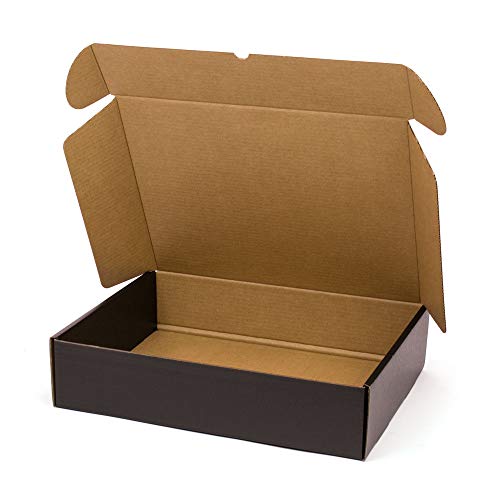 ONLY BOXES, Schwarze Kartonschachteln für den Postversand, selbstaufbauend, ideal für Geschenke, robuste Kartonbox, Maße: 20 Stück (42 x 32 x 10 cm) von ONLY BOXES