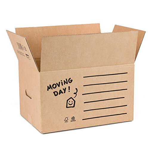 ONLY BOXES 10er Pack Umzugskartons Karton 43 x 30 x 25 cm für Umzug und Aufbewahrung mit Griffen, Organizer-Boxen von ONLY BOXES