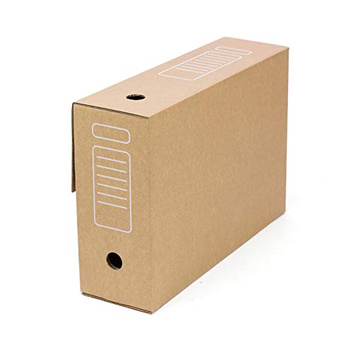ONLY BOXES, Packung mit 20 Aktenboxen, automatische Montage, 36 x 10,3 x 27,2 cm, Folio-Größe, Rücken 103 mm, Braun von ONLY BOXES