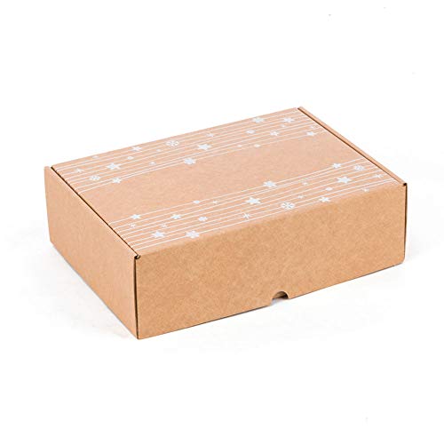 Only Boxes, Packung mit 4 Weihnachts-Muster, Selbstmontage, Geschenkbox 30 x 22 x 8 cm, Versandkarton für Weihnachten von ONLY BOXES