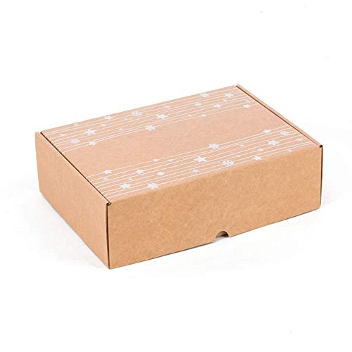 Packung mit 10 Geschenkboxen mit Weihnachtsmotiv, selbstmontierender Karton, Maße: 30 x 22 x 8 cm (L x B x H) von ONLY BOXES