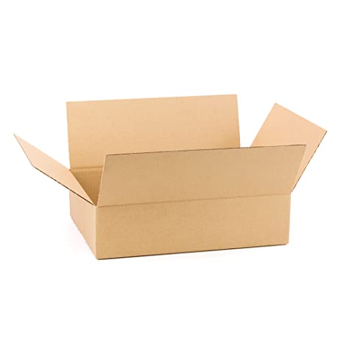 Packung mit 25 Versandkartons, Aufbewahrungsboxen, einfacher Kanal verstärkt, Aufbewahrungsbox, Maße: 40 x 30 x 10 cm, Karton mit Klappe von ONLY BOXES