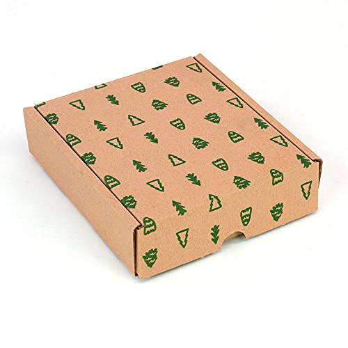 Packung mit 4 Versandkartons | Selbstaufbaubare Verpackung Weihnachten | Maße Geschenkbox 15,4 x 13 x 4 cm (L x B x H) | Umweltfreundlicher Karton 100 % recycelter Karton von ONLY BOXES