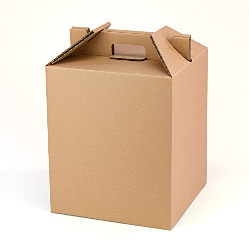 Set mit 4 Boxen mit Griffen für Flaschen und Weihnachten, braun, für 9 Flaschen oder Geschenke, sehr stoßfest, recycelter Karton, 100% umweltfreundlich. von ONLY BOXES