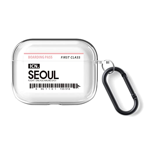 ONLYOU Kompatibel mit Airpods Pro Hülle mit Schlüsselanhänger Ticket Design Klar Stilvoll Niedlich Koreanisch mit Canabina TPU Airpods Case Transparent Cover First and Second and Third von ONLYOU