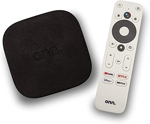 ONN Android TV 4K UHD Streaming Gerät mit Sprachfernbedienung Google Assistant & High Speed HDMI Kabel (100026240) von ONN