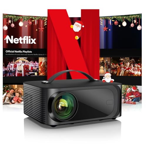 Beamer 4K【Official Netflix & Dolby Audio】 30000LM Remote Focus/6D Trapezkorrektur WiFi6 Bluetooth Smart Beamer Full HD 1080P, ONOAYO Unterstützt 4K Video Beamer Heimkino/Outdoor Handy Projektor von ONOAYO