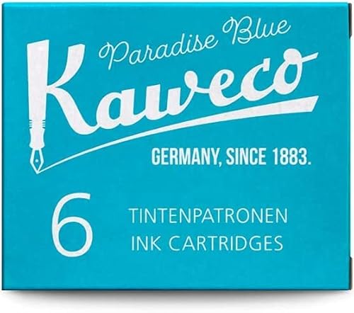 1 x Kaweco Tintenpatronen, 6 Stück, Türkis, Blau von ONOGAL