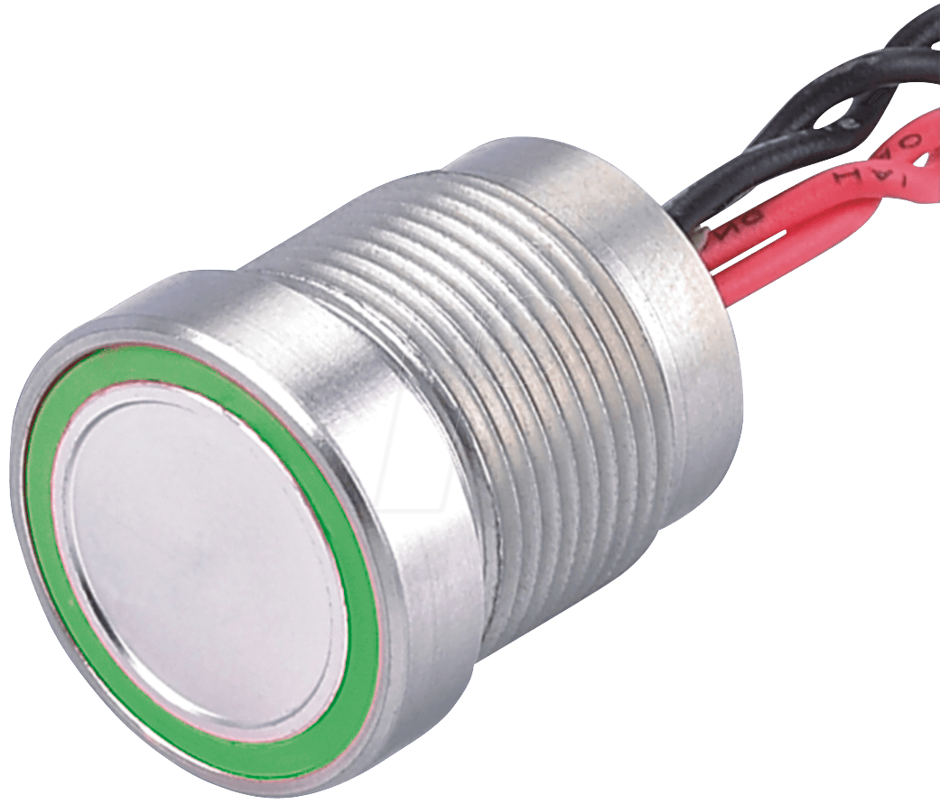 PS 165PG - Piezotaster, Ø 18/16 mm, 0,2A-24V AC/DC, Ring gn von ONPOW