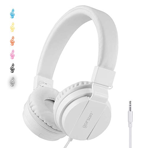 ONTA® Kopfhörer Kinder Faltbarer Leichte Headsets für Kinder On Ear Audio Kopfhörer für Kinder Handys Smartphones iPhone Laptop Computer mp3/4 Kinder Kopfhörer- weiß von ONTA