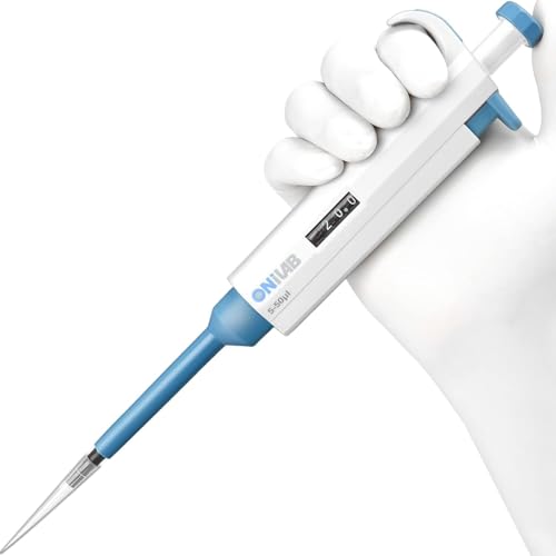 ONiLAB 5-50μl Labor Einkanal Pipette Scientific Labormikropipette Handbuch Einstellbares Volumen, Hochpräzise, Pipettierer von ONiLAB