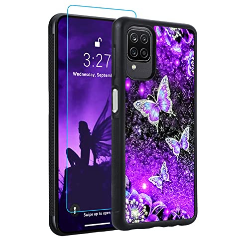 OOK Designs für Samsung Galaxy A12 Hülle Glitzer Lila Schmetterling Nebel Weltraum Design Hard PC + Weicher TPU Bumper Anti-Rutsch Ultra Dünn Cover Schutzhülle Stoßfest Case für Galaxy A12 OOK Designs für Samsung Galaxy A12 Hülle Glitzer Lila Schmetterling Nebel Weltraum Design Hard PC + Weicher TPU Bumper Anti-Rutsch Ultra Dünn Cover Schutzhülle Stoßfest Case für Galaxy A12 von OOK