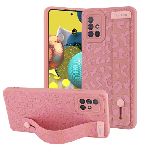 OOK Kompatibel mit Samsung Galaxy A51 5G Hülle mit Handschlaufe, Leopard Silikon Stoßfest Schutzhülle Slim Anti-Kratzer Gepard Cover für Frauen Mädchen Rosa OOK Kompatibel mit Samsung Galaxy A51 5G Hülle mit Handschlaufe, Leopard Silikon Stoßfest Schutzhülle Slim Anti-Kratzer Gepard Cover für Frauen Mädchen Rosa von OOK