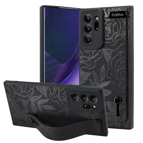 OOK Kompatibel mit Samsung Galaxy Note20 Ultra Flower Hülle mit Handschlaufe, Schwarz Blumen Floral Silikon Stoßfest Schutz Slim TPU Cover mit Kameraschutz für Frauen Mädchen OOK Kompatibel mit Samsung Galaxy Note20 Ultra Flower Hülle mit Handschlaufe, Schwarz Blumen Floral Silikon Stoßfest Schutz Slim TPU Cover mit Kameraschutz für Frauen Mädchen von OOK