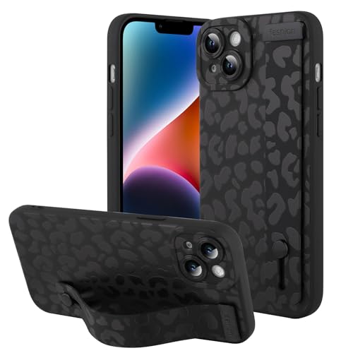 OOK Kompatibel mit iPhone 14 Plus Leopard Hülle mit Handschlaufe, Schwarz Leopard Gepard TPU Stoßfest Schutz Slim Cover mit Kameraschutz für Frauen Mädchen für 6,7 Zoll OOK Kompatibel mit iPhone 14 Plus Leopard Hülle mit Handschlaufe, Schwarz Leopard Gepard TPU Stoßfest Schutz Slim Cover mit Kameraschutz für Frauen Mädchen für 6,7 Zoll von OOK