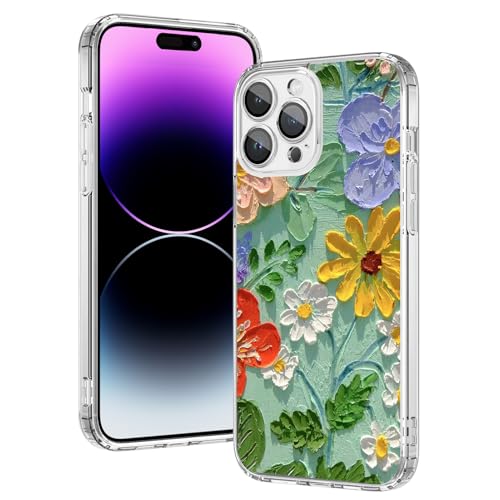 OOK Magnetische Schutzhülle für iPhone 14 Pro Max, kompatibel mit Magsafe, Retro-Ölgemälde, gedrucktes Muster, transparente Hülle mit Vollkamera-Objektivhülle für iPhone 14 Pro Max, Grün (6,7 Zoll) OOK Magnetische Schutzhülle für iPhone 14 Pro Max, kompatibel mit Magsafe, Retro-Ölgemälde, gedrucktes Muster, transparente Hülle mit Vollkamera-Objektivhülle für iPhone 14 Pro Max, Grün (6,7 Zoll) von OOK