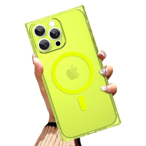 OOK Magnetische Schutzhülle für iPhone 15 Pro Max 6,7 Zoll [kabelloses Laden kompatibel] Weiche TPU klare Handyhülle, Ganzkörperschutz, stoßfest, schlanke Hülle für Damen und Herren, Gelb von OOK