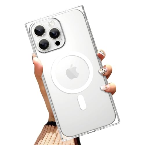 OOK Magnetische Schutzhülle für iPhone 15 Pro Max 6,7 Zoll [kabelloses Laden kompatibel] Weiche TPU klare Handyhülle, Ganzkörperschutz, stoßfest, schlanke Hülle für Damen und Herren, transparent von OOK