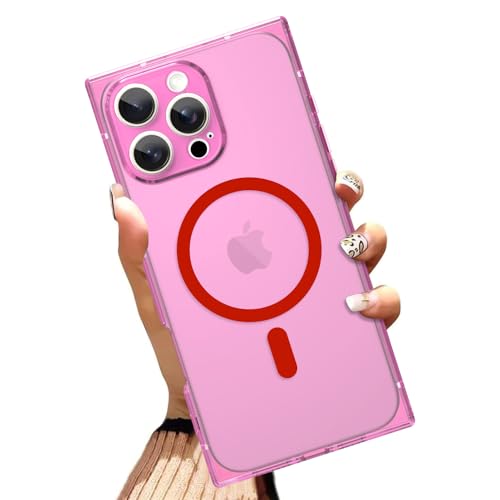 OOK Magnetische Schutzhülle für iPhone 16 Pro 6,3 Zoll [kabelloses Laden kompatibel] Weiche TPU klare Handyhülle, Ganzkörperschutz, stoßfest, schlanke Hülle für Damen und Herren, Rosa von OOK
