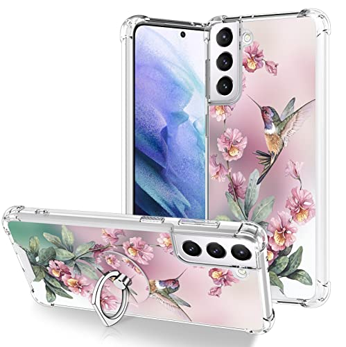 OOK Transparente Hülle, kompatibel mit Samsung Galaxy S21 Plus 5G, rosa Kolibri-Muster, flexibles TPU, stoßfest, kratzfest, transparent, mit Ringständer OOK Transparente Hülle, kompatibel mit Samsung Galaxy S21 Plus 5G, rosa Kolibri-Muster, flexibles TPU, stoßfest, kratzfest, transparent, mit Ringständer von OOK