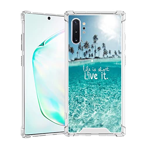 OOK Transparente Hülle Kompatibel mit Samsung Galaxy Note10 Plus, Meer Strand Muster Weiches TPU Stoßfest Anti-Kratzfest Ecken Transparent Cover für Galaxy Note10 Plus von OOK