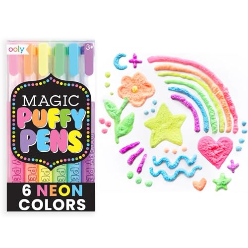 OOLY 132-061 Magic Puffy Pens Set mit 6 Stück von OOLY