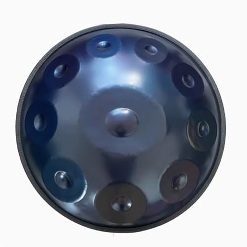 Handpan-Drum-Instrument, Stahl-Handpan-Tromme, 432 Hz/440 Hz, Professionelles Instrument In D-Moll, Handtrommel, for Klangheilungsmeditation Und Entspannung(Blue-432Hz,10 notes) von OOPDNEGAK
