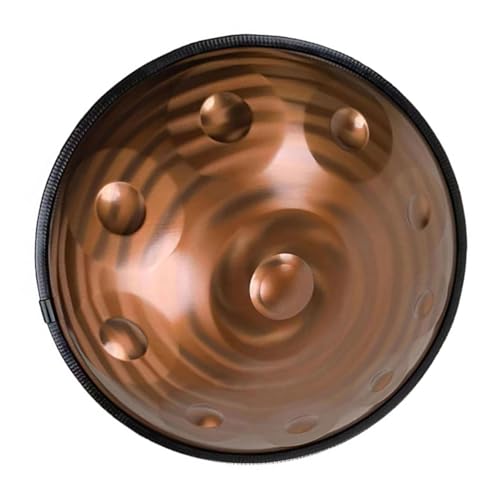 Handtrommel, Handpan-Drum-Instrument, Steel Drum Schlaginstrumente 432HZ/440HZ Handpan-Trommel Meditation 9/10/12 Noten 22 Zoll Steel Tongue Drum Percussion Instrument D-Moll(Coffee-440Hz,9 notes) von OOPDNEGAK
