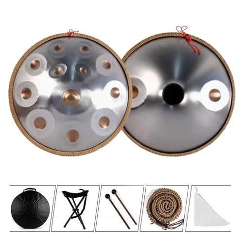 Handtrommeln - Handpan-Drums-Instrument, In D-Moll 440 Hz/432 Hz Stahl-Steel Tongue Drum Percussion Drum Instrument, Für Yoga-Training, Reisegebrauch, Musiktraining, Auftritte Von Musikteams(B-432Hz,1 Handtrommeln - Handpan-Drums-Instrument, In D-Moll 440 Hz/432 Hz Stahl-Steel Tongue Drum Percussion Drum Instrument, Für Yoga-Training, Reisegebrauch, Musiktraining, Auftritte Von Musikteams(B-432Hz,1 von OOPDNEGAK